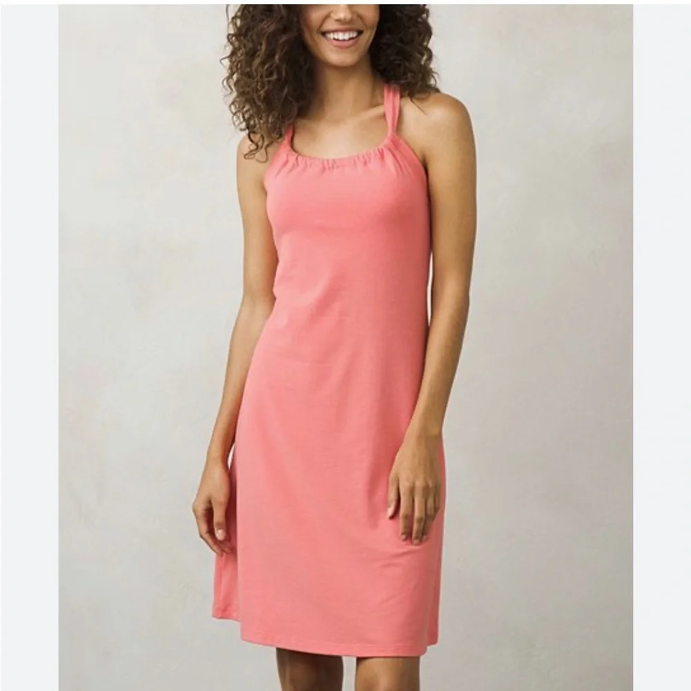 PrAna Quinn halter dress women’s pink coral size small 617 - Picture 1 of 5